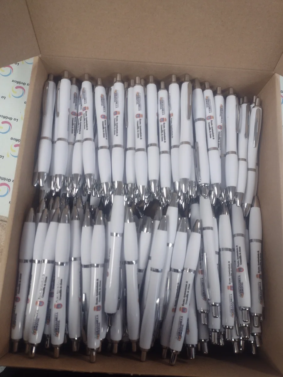 Bolígrafos Blancos Personalizados — La Gráfica Tenerife
